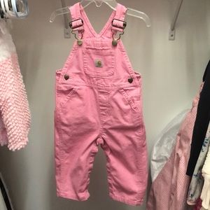 Carhartt Girls Baby Toddler Pink Overalls Size 12 months Like New!!!